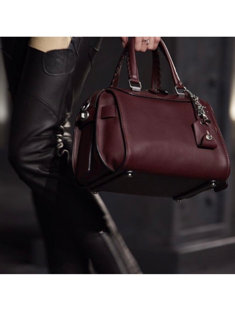 Coach Ace Glovetanned Leather Satchel Oxblood Maroon Purse Shoulder Handbag - Picture 14 of 14